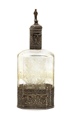 Lot 13 - A German glass and silver mounted decanter