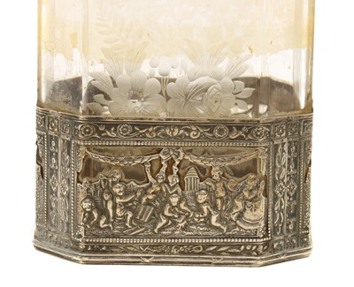 Lot 13 - A German glass and silver mounted decanter
