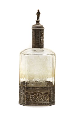 Lot 13 - A German glass and silver mounted decanter