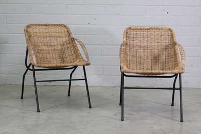 Lot 274 - A pair of French wicker armchairs