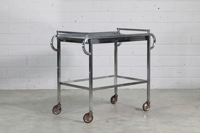 Lot 425 - A chrome drinks trolley