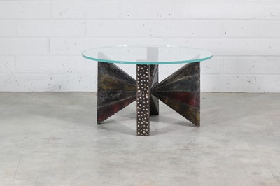 Lot 505 - A steel and glass coffee table