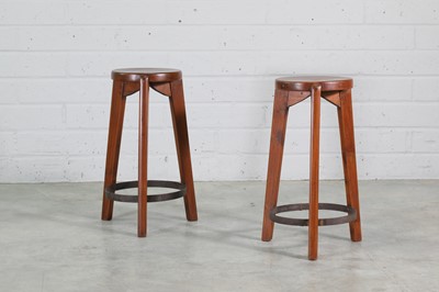 Lot 318 - A pair of teak stools