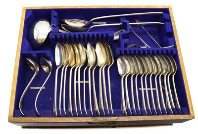 Lot 41 - A silver-plated canteen of cutlery