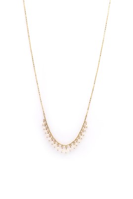 Lot 168 - An Italian gold and seed pearl necklace