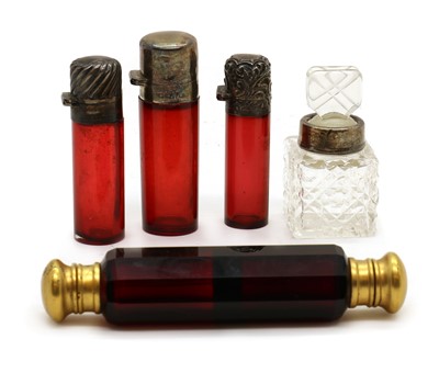 Lot 20 - A group of glass scent bottles