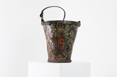 Lot 391 - A Victorian painted leather fire bucket
