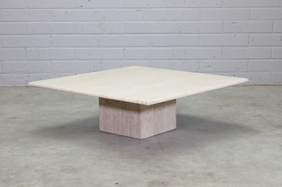 Lot 618 - A travertine marble coffee table