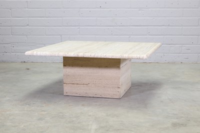 Lot 611 - A travertine marble coffee table