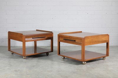 Lot 509 - A pair of Dundar walnut side tables