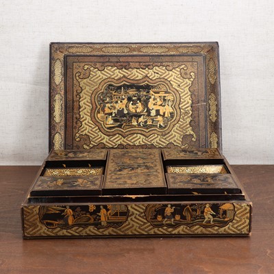 Lot 360 - A Chinese lacquered games box