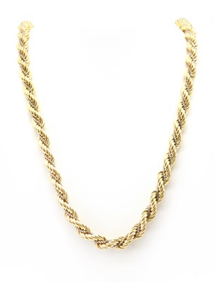 Lot 420 - An Italian two colour gold rope necklace