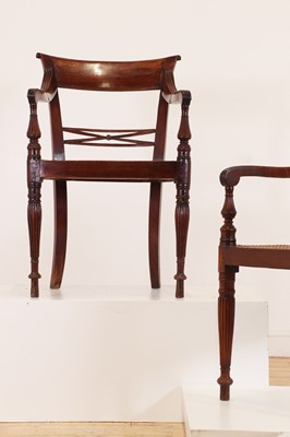 Lot 493 - A set of eight hardwood dining chairs