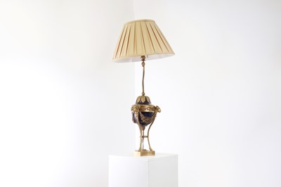 Lot 150 - A George III-style porcelain and gilt-brass table lamp