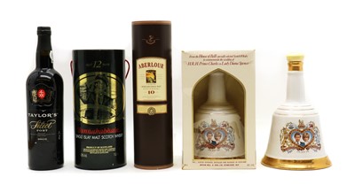 Lot 163 - Four bottles of whisky and one bottle of port