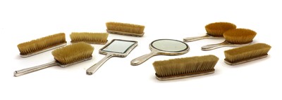 Lot 77 - A collection of silver mounted dressing table items