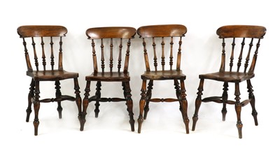 Lot 350 - A group of four Victorian kitchen chairs