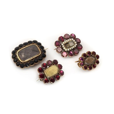 Lot 5 - Four Georgian memorial brooches