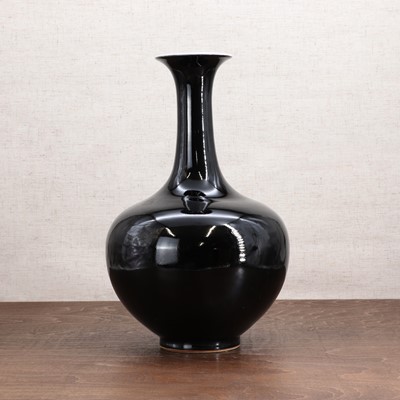 Lot 175 - A Chinese mirror-black-glazed vase