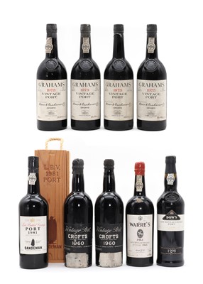 Lot 175 - A collection of Vintage Port comprising Croft, 1960 (2), Warres, 1961 (1) and six various others