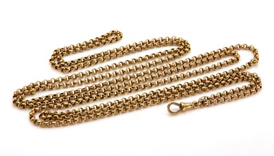 Lot 496 - A Victorian belcher link guard chain, c.1900