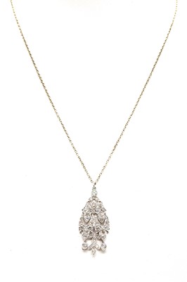 Lot 62 - An Art Deco diamond set pendant drop, c.1920