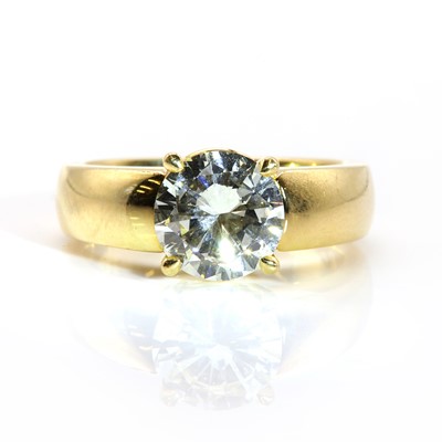 Lot 86 - A single stone diamond ring, by Crown Juwelen of Hamburg