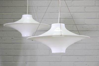 Lot 383 - A pair of 'Sky Flyer' pendant lamps