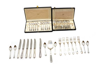 Lot 128 - A collection of Swedish silver flatware