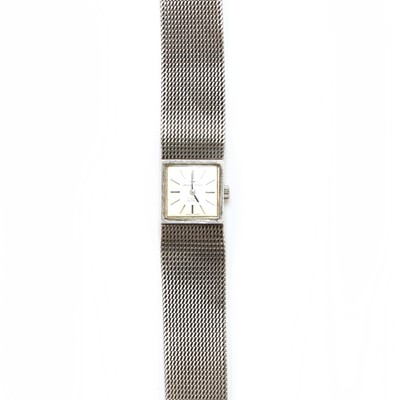 Lot 295 - A ladies' sterling silver Jaquet-Droz mechanical bracelet watch