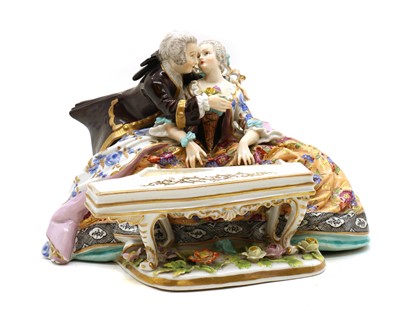Lot 253 - A Meissen style figural group