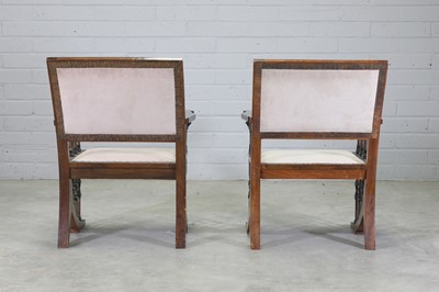 Lot 126 - A pair of walnut chairs