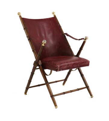 Lot 290 - A Spanish folding oak campaign chair