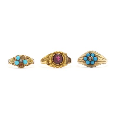 Lot 4 - Three Georgian and Victorian gold rings