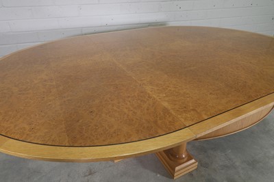 Lot 533 - A Linley oak and burlwood 'Classic' extending dining table