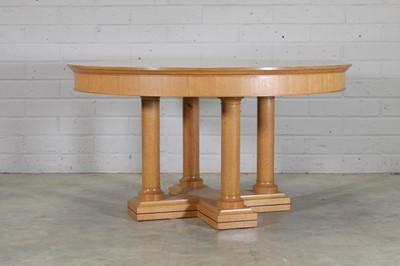 Lot 533 - A Linley oak and burlwood 'Classic' extending dining table