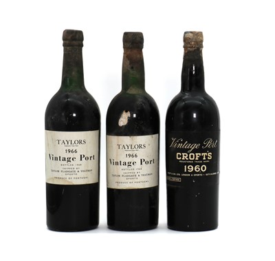 Lot 217 - Taylors, Vintage Port, 1966 (2) and Croft, Vintage Port, 1960 (1)