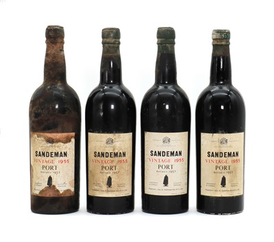 Lot 208 - Sandeman, Vintage Port, 1955 (4)