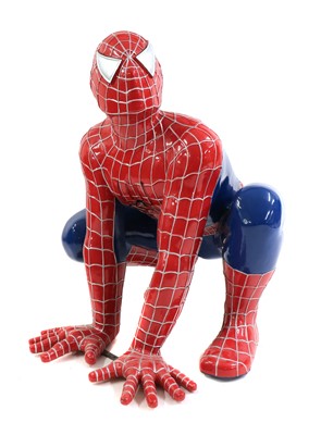 Lot 346 - A fibreglass life size figure of Spiderman