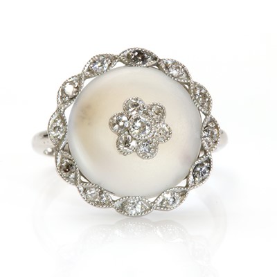 Lot 120 - A Belle Epoch moonstone and diamond ring