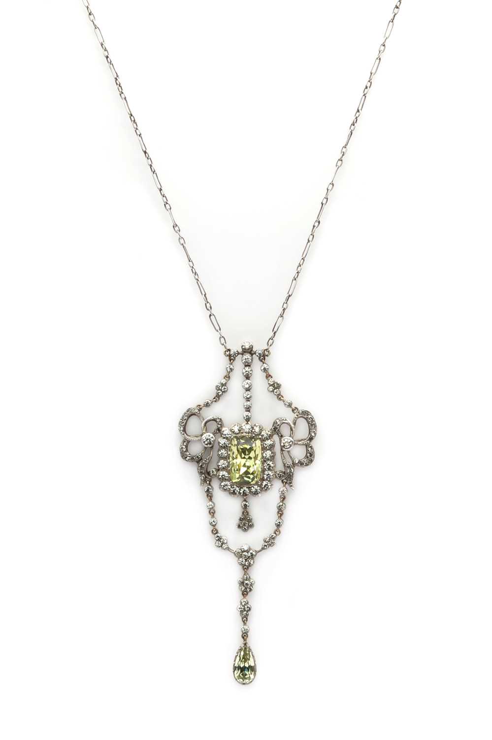 Lot 42 An Edwardian silver and paste necklace,