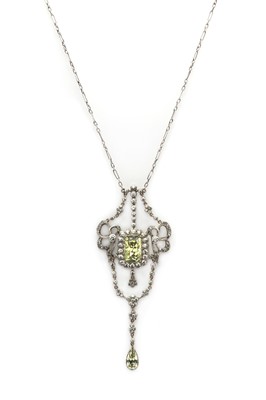 Lot 42 - An Edwardian silver and paste necklace