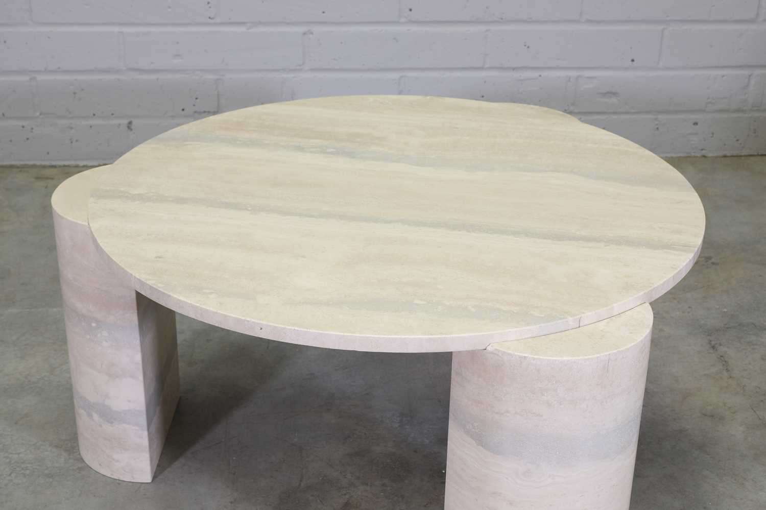 Lot 594 A modern travertine marble coffee table,