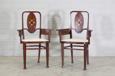 Lot 122 - A pair of Austrian 'Model No. 414' Secessionist bentwood armchairs