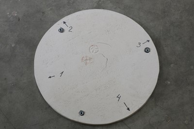 Lot 596 - A contemporary ceramic mounted centre table