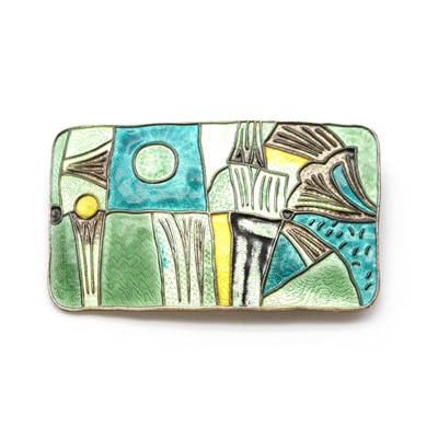 Lot 53 - A silver and enamel 'Spring' brooch, by David Andersen