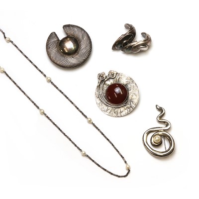 Lot 234 - A collection of modern silver and costume jewellery