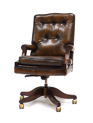 Lot 324 - A Regency style leather desk chair