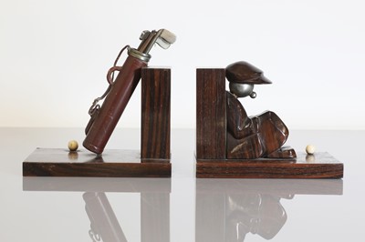 Lot 202 - A pair of Art Deco novelty rosewood bookends