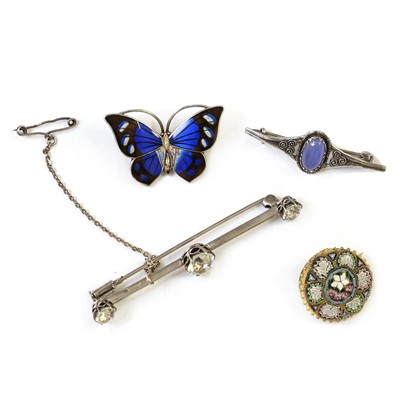 Lot 223 - A Norwegian silver enamel butterfly brooch, by Marius Hammer